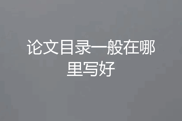 论文目录一般在哪里写好