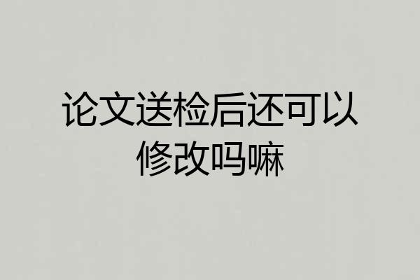 论文送检后还可以修改吗嘛
