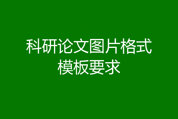 科研论文图片格式模板要求