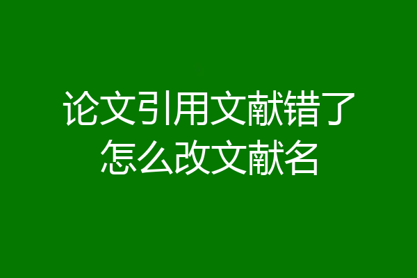 论文引用文献错了怎么改文献名