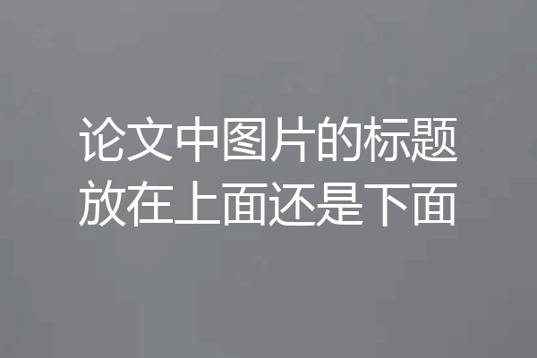 论文中图片的标题放在上面还是下面
