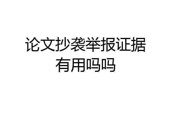 论文抄袭举报证据有用吗吗