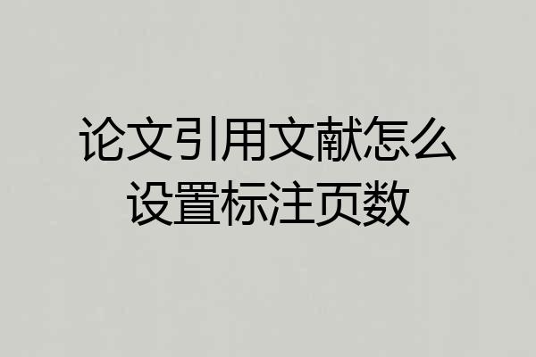 论文引用文献怎么设置标注页数