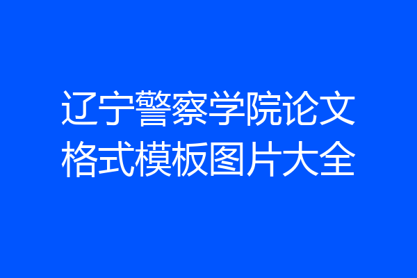辽宁警察学院论文格式模板图片大全