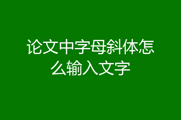 论文中字母斜体怎么输入文字