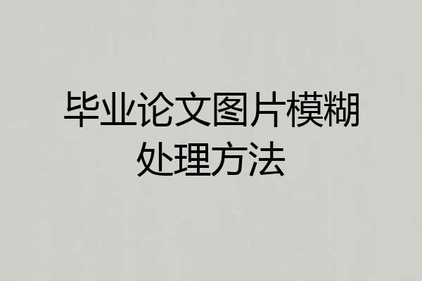 毕业论文图片模糊处理方法