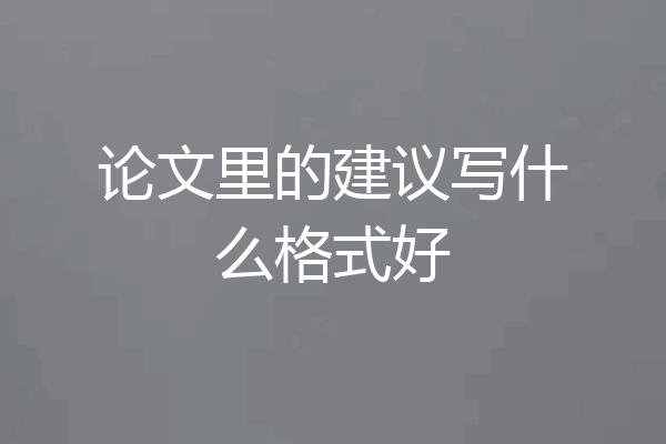 论文里的建议写什么格式好