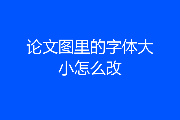 论文图里的字体大小怎么改