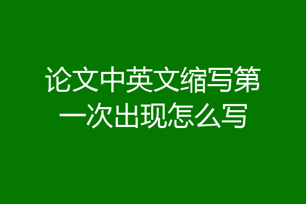 论文中英文缩写第一次出现怎么写