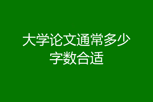 大学论文通常多少字数合适