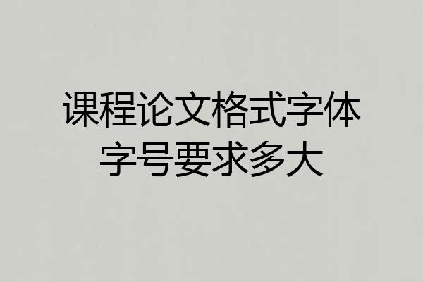 课程论文格式字体字号要求多大
