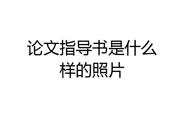 论文指导书是什么样的照片