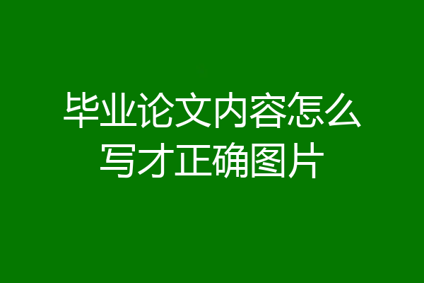 毕业论文内容怎么写才正确图片