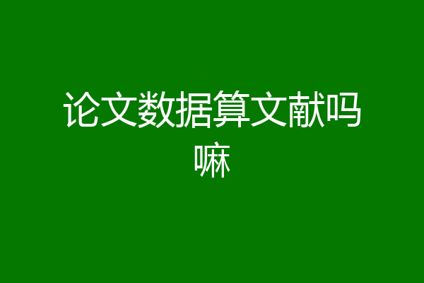 论文数据算文献吗嘛