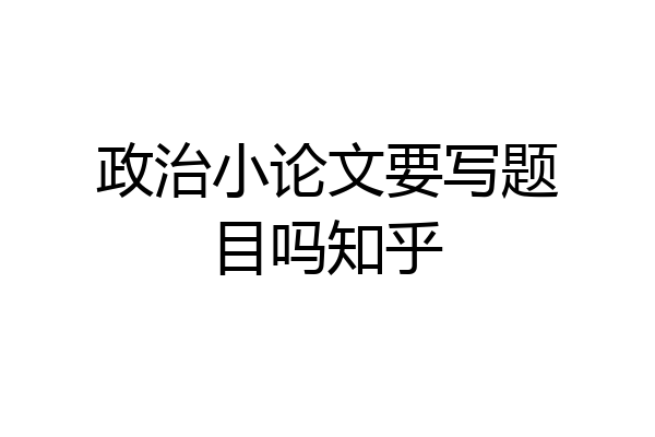 政治小论文要写题目吗知乎