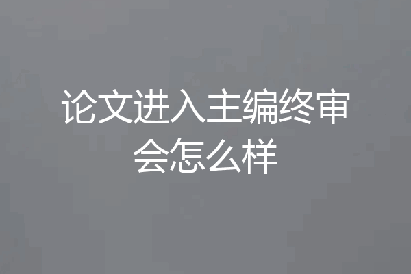 论文进入主编终审会怎么样