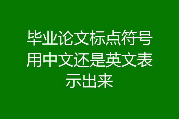 毕业论文标点符号用中文还是英文表示出来
