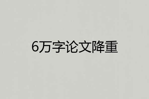 6万字论文降重