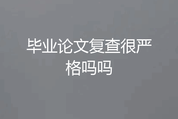 毕业论文复查很严格吗吗