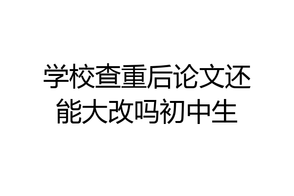学校查重后论文还能大改吗初中生