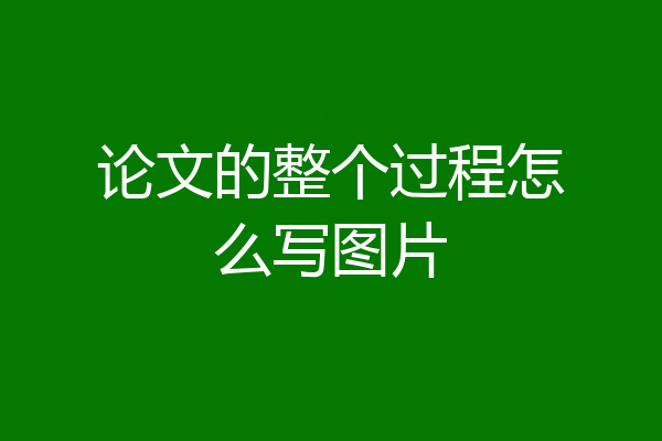 论文的整个过程怎么写图片