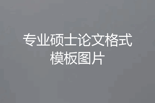 专业硕士论文格式模板图片