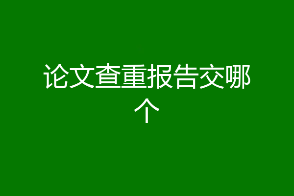 论文查重报告交哪个