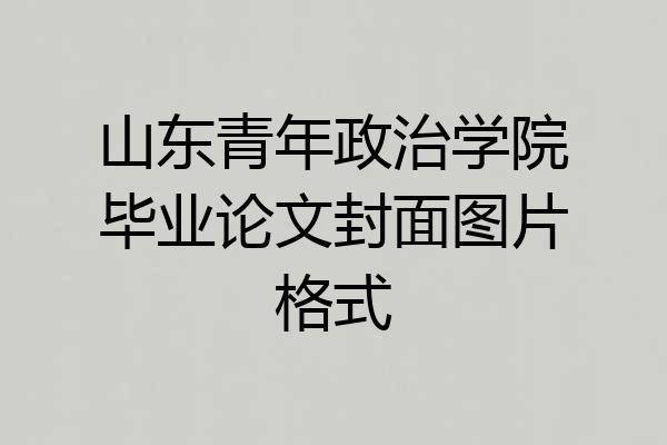 山东青年政治学院毕业论文封面图片格式