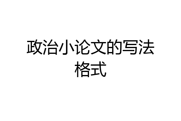 政治小论文的写法格式