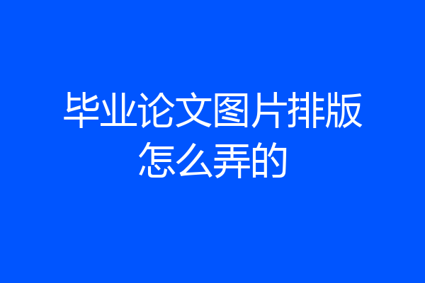 毕业论文图片排版怎么弄的