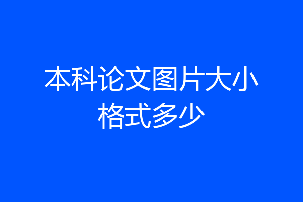 本科论文图片大小格式多少