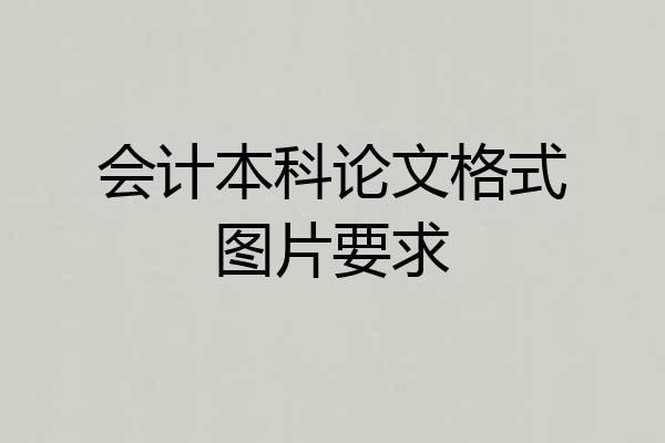 会计本科论文格式图片要求