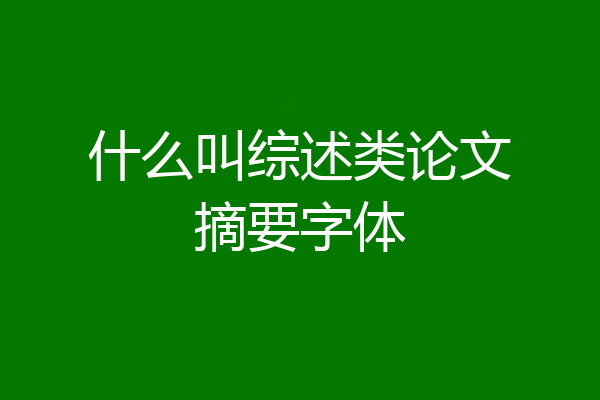 什么叫综述类论文摘要字体