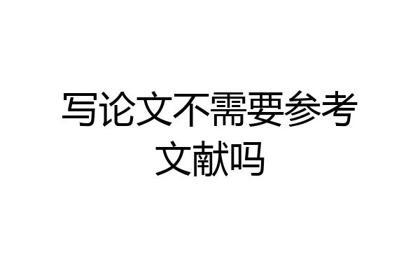 写论文不需要参考文献吗