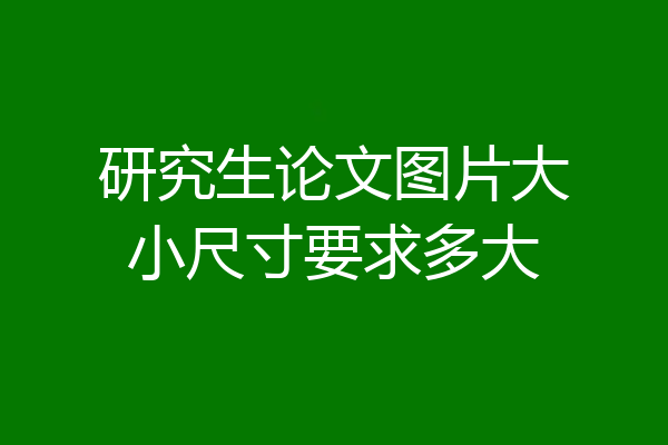研究生论文图片大小尺寸要求多大