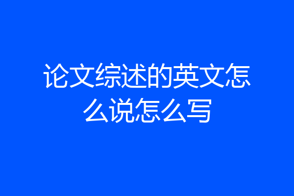 论文综述的英文怎么说怎么写