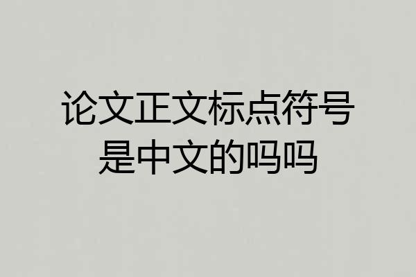 论文正文标点符号是中文的吗吗