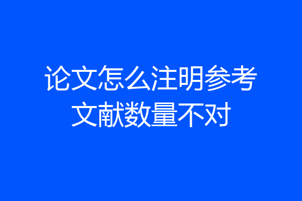 论文怎么注明参考文献数量不对