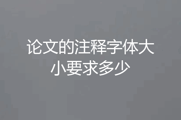 论文的注释字体大小要求多少