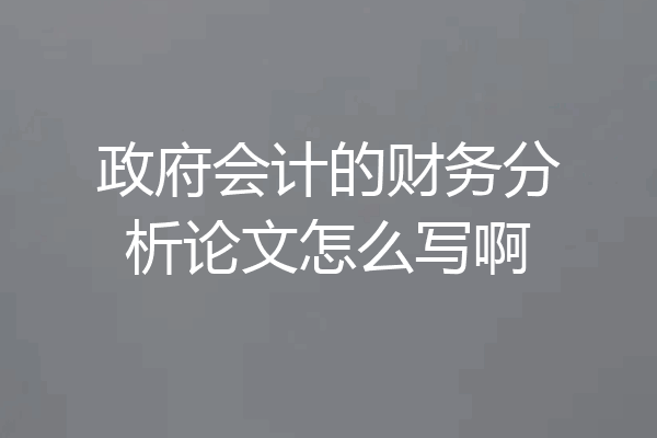 政府会计的财务分析论文怎么写啊