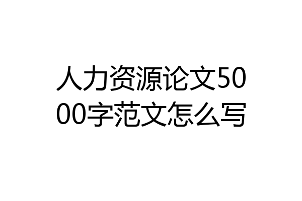 人力资源论文5000字范文怎么写