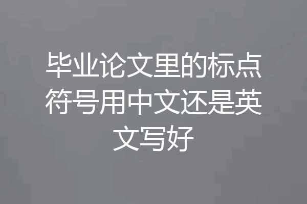 毕业论文里的标点符号用中文还是英文写好