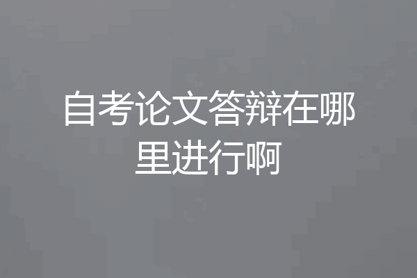 自考论文答辩在哪里进行啊