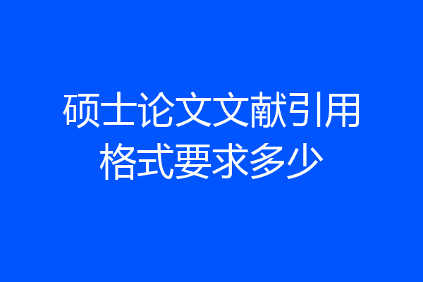 硕士论文文献引用格式要求多少