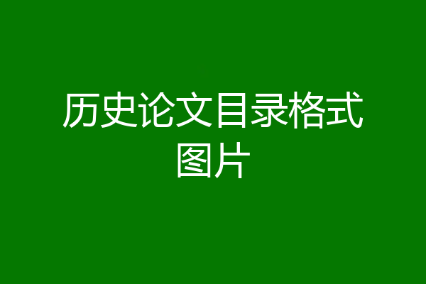 历史论文目录格式图片