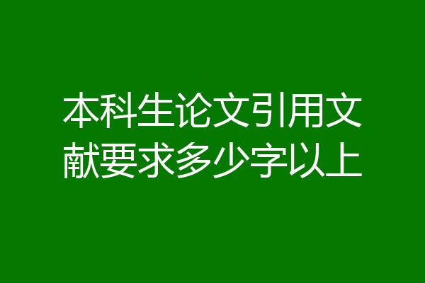 本科生论文引用文献要求多少字以上