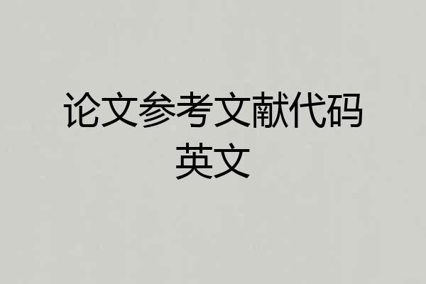 论文参考文献代码英文