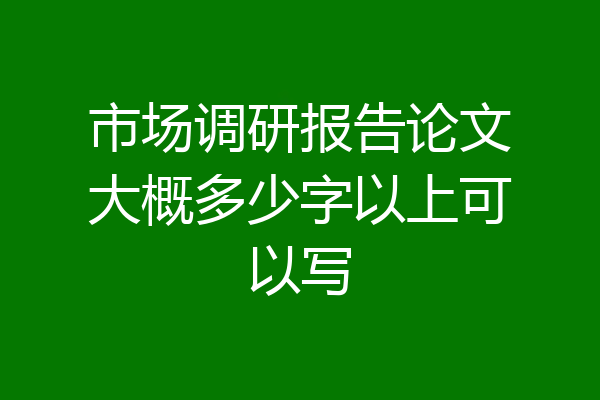 市场调研报告论文大概多少字以上可以写