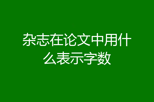 杂志在论文中用什么表示字数