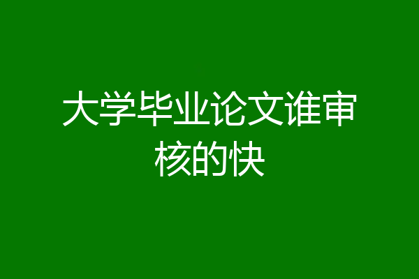 大学毕业论文谁审核的快
